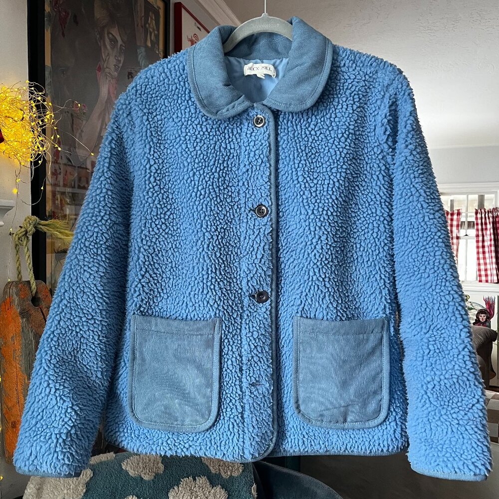 Alex Mill Sherpa Fleece Jacket Powder Blue XL GUC